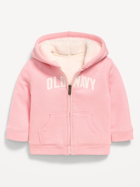 Logo-Graphic Sherpa-Lined Zip Hoodie for Baby - Primrose