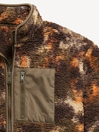 Image number 3 showing, Printed Sherpa Zip-Pocket Jacket for Boys