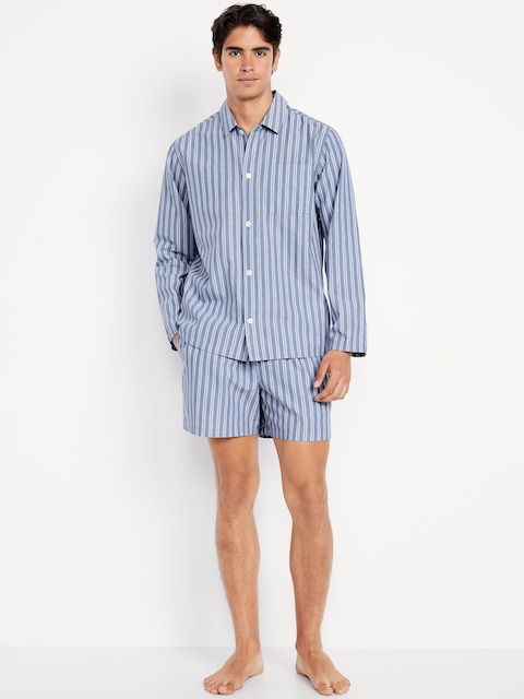 Poplin Pajama Short Set - Black