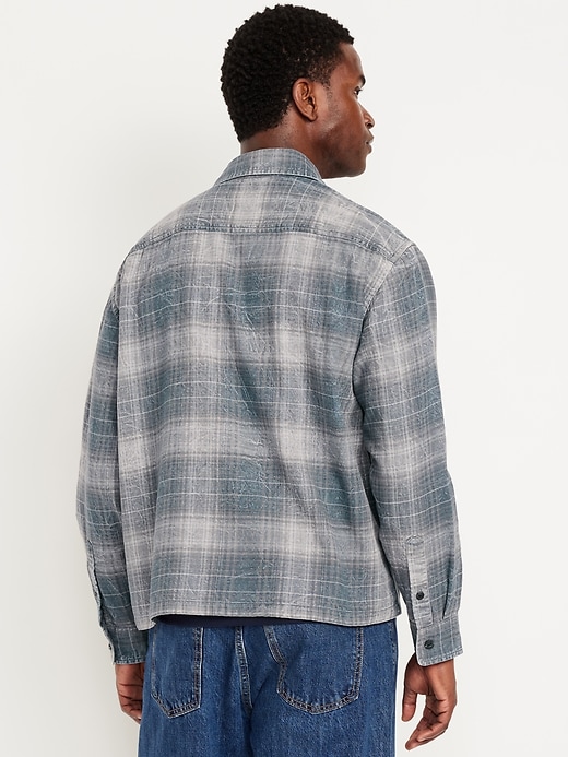 Image number 2 showing, Cropped Plaid Flannel Shirt