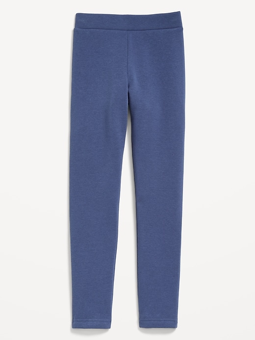 Image number 1 showing, High-Waisted Full-Length Fleece Leggings for Girls