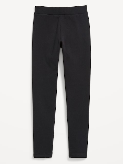 Legging long en molleton à taille haute pour fille - Legging Cosy O :Blckjack