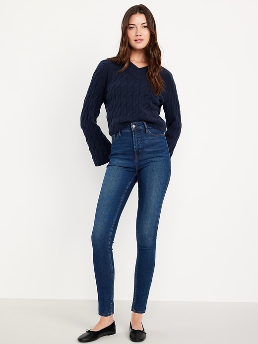 Image number 1 showing, Extra High-Waisted Rockstar 360° Stretch Super-Skinny Jeans