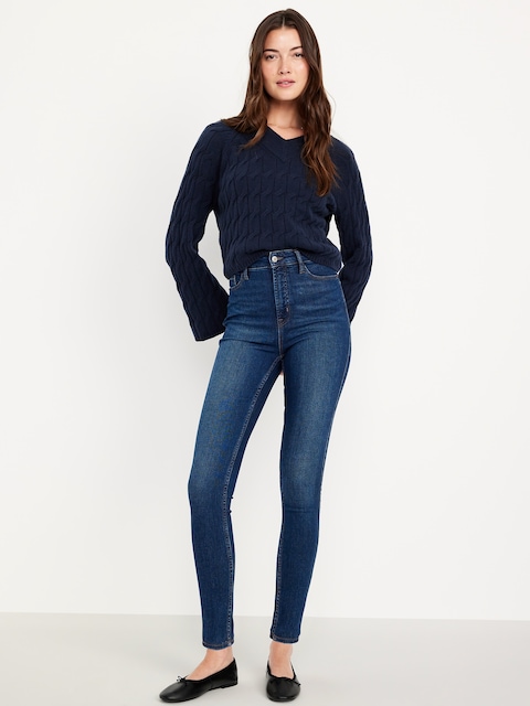 Extra High-Waisted Rockstar 360° Stretch Super-Skinny Jeans - Blue