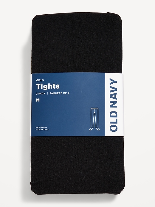 Image number 1 showing, Soft-Knit Solid Tights 2-Pack for Girls