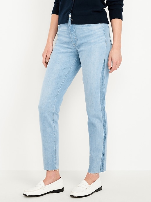 Image number 2 showing, High-Waisted OG Straight Cut-Off Ankle Jeans