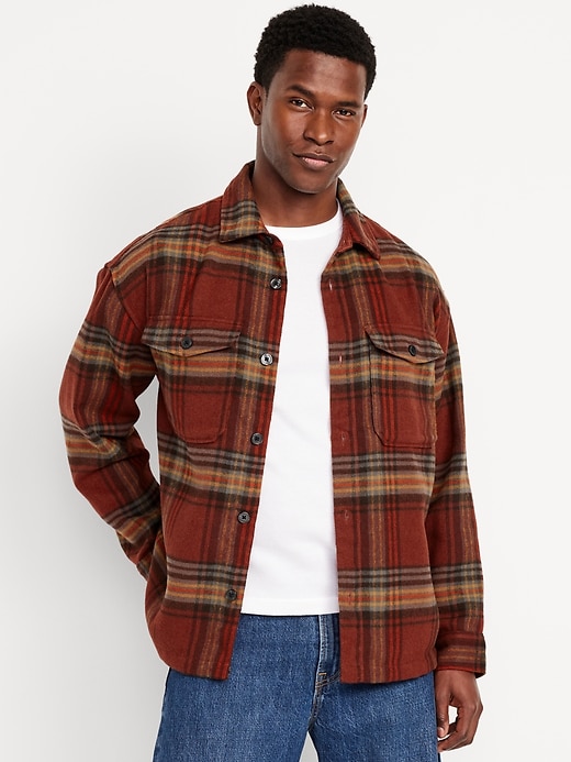 Image number 1 showing, Oversized Heavyweight Plaid Flannel Shirt
