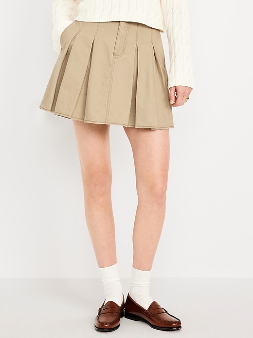 Image number 2 showing, High-Waisted Pleated Mini Skirt