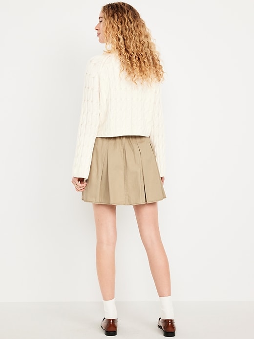Image number 3 showing, High-Waisted Pleated Mini Skirt