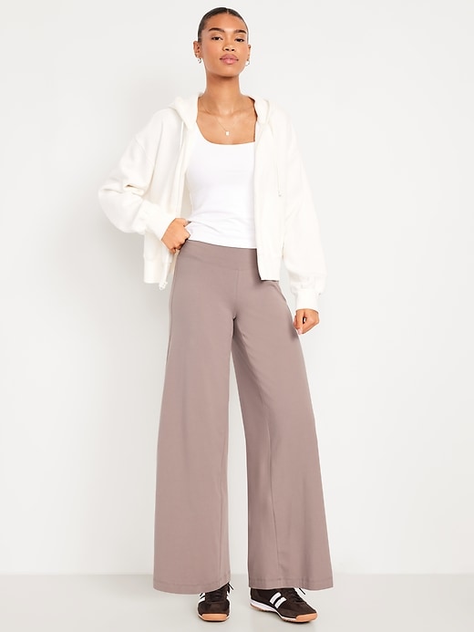 L'image numéro 1 présente Legging en jersey à taille mi-basse et à jambe ultra-large