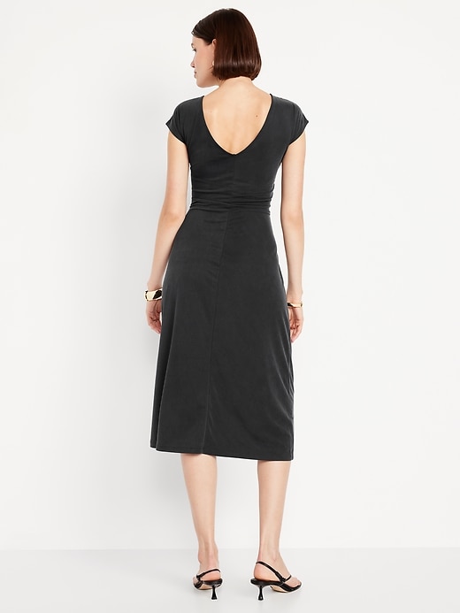 Image number 2 showing, Fit & Flare Ruched Midi Dress