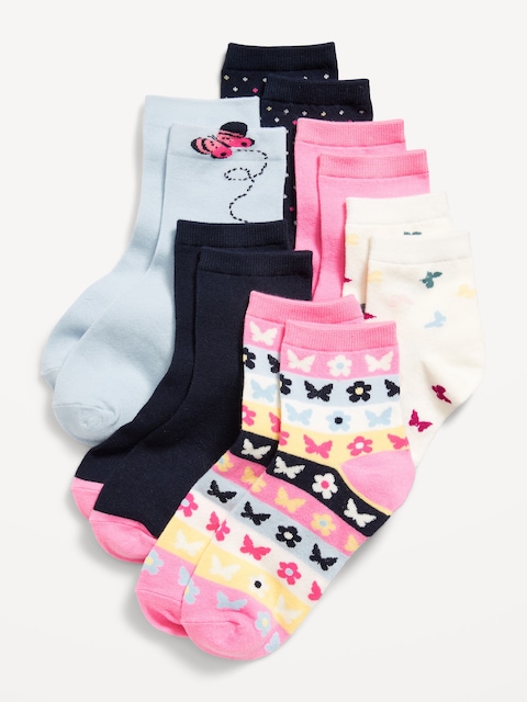 Quarter-Crew Socks 6-Pack for Girls - Multi