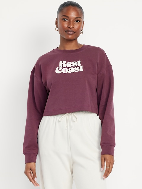 Dynamic Fleece Oversized Crop Sweatshirt - Dark Sepia