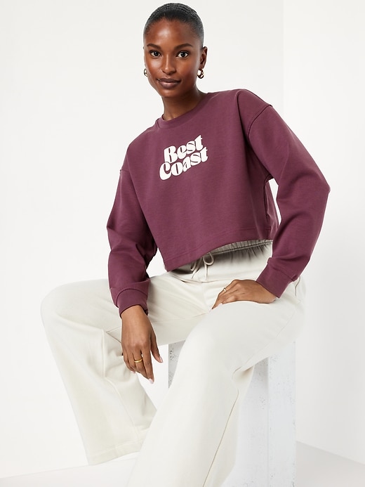 Image number 3 showing, Dynamic Fleece Oversized Crop Sweatshirt