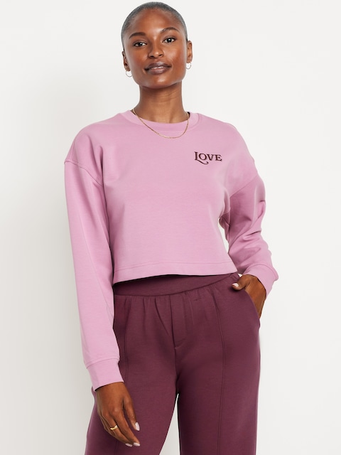 Dynamic Fleece Oversized Crop Sweatshirt - Dusk Bloom