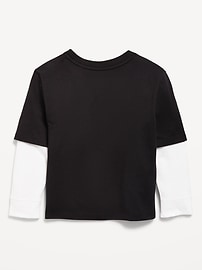 Image number 2 showing, Oversized Long-Sleeve 2-In-1 T-Shirt for Toddler Boys