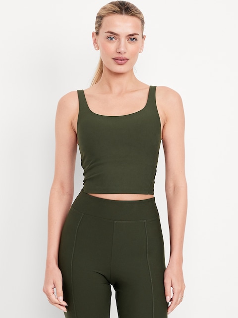Light Support PowerSoft Longline Sports Bra - Ancient Forest