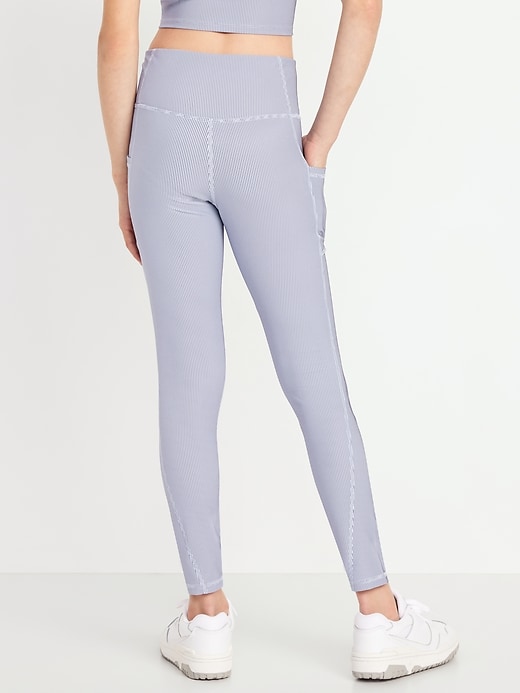 L'image numéro 2 présente Legging Performance PowerSoft côtelé longueur 7/8 à taille haute pour fille