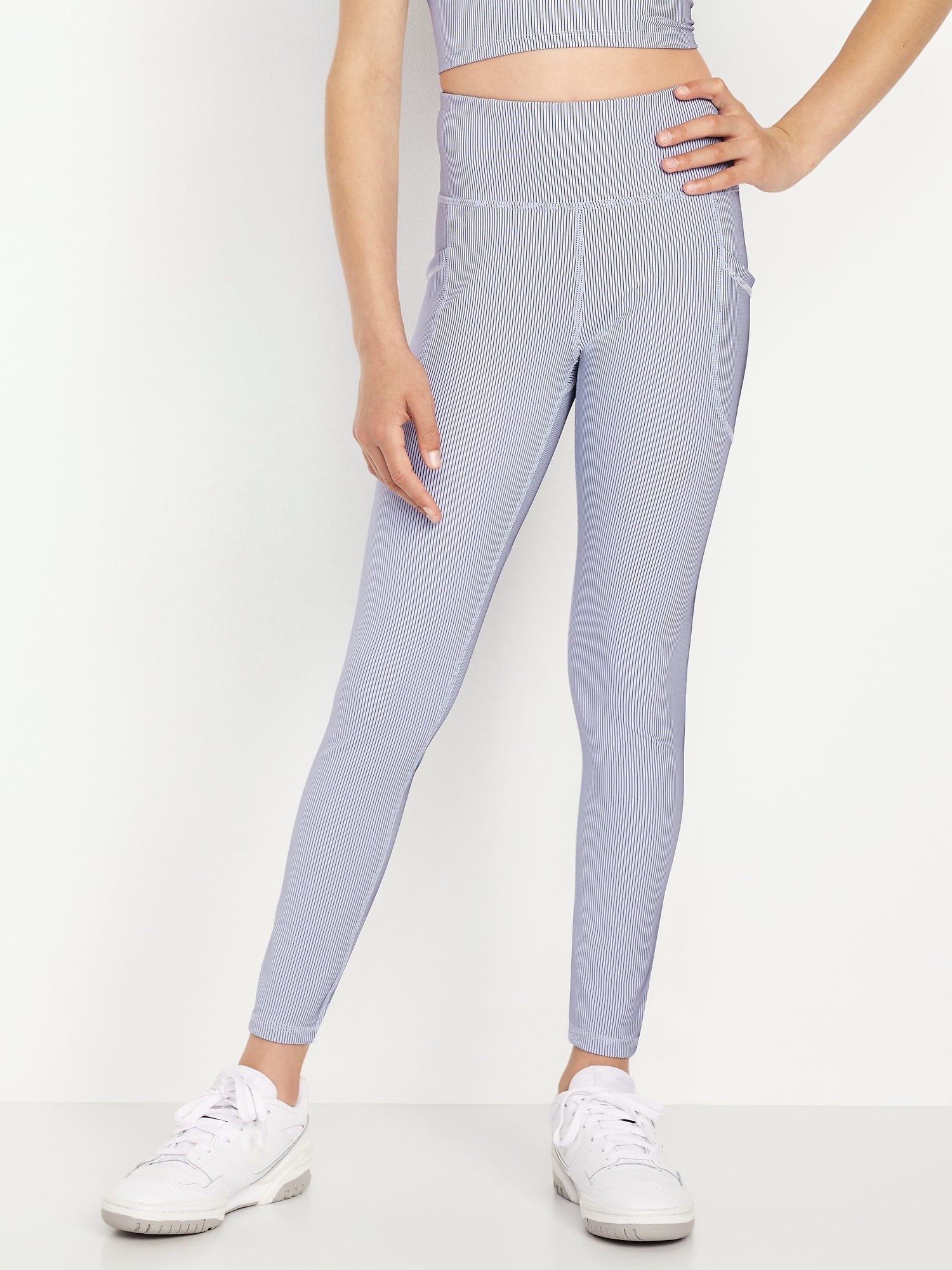 High-Waisted PowerSoft Ribbed Performance 7/8 Leggings for Girls