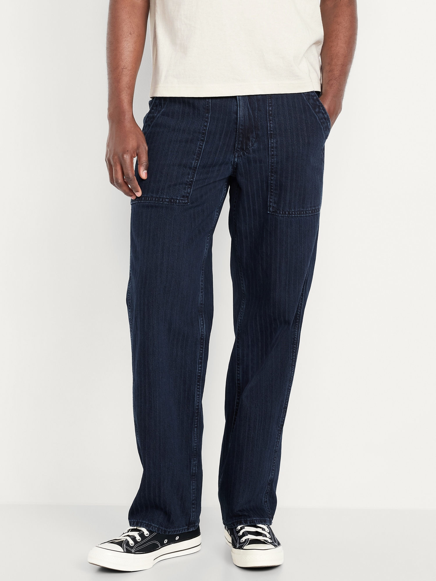 90's Loose Striped-Dobby Jeans
