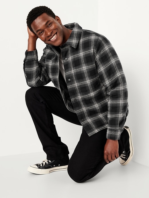 Image number 8 showing, Insulated Cropped Flannel Shacket