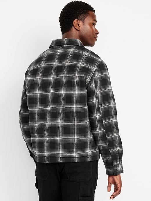 Image number 7 showing, Insulated Cropped Flannel Shacket