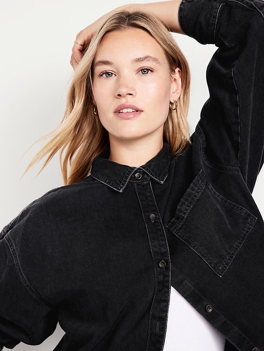 Image number 3 showing, Denim Button-Down Boyfriend Shirt