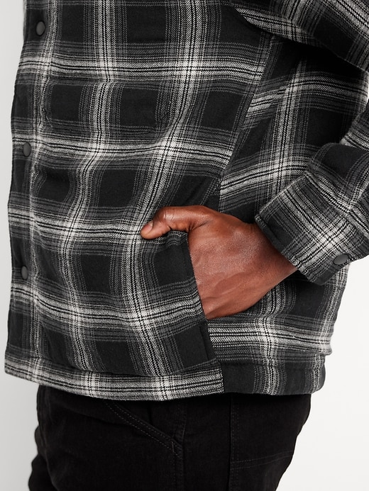Image number 5 showing, Insulated Cropped Flannel Shacket