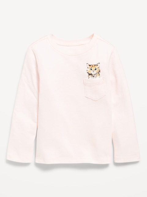 Long-Sleeve Graphic T-Shirt for Toddler Girls - Pinkapedia