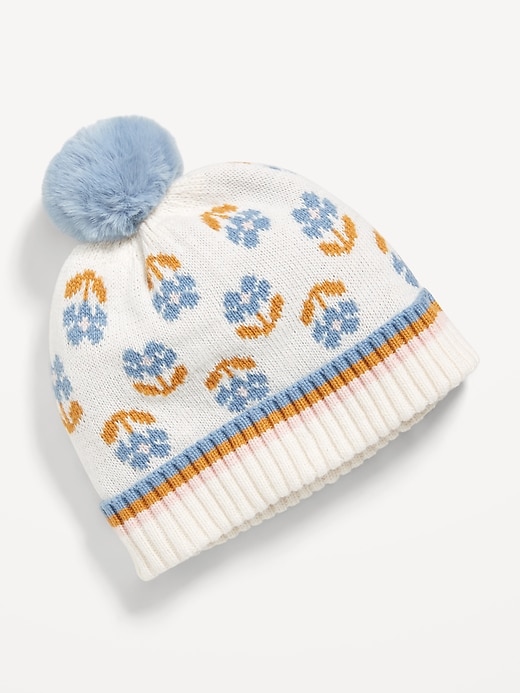 Image number 1 showing, Pom-Pom Beanie for Toddler Girls
