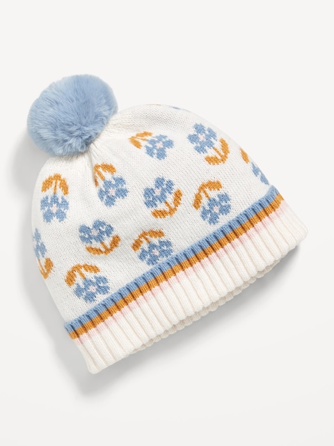 Bonnet à pompons pour toute-petite fille