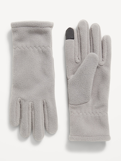 Tech-Friendly Performance Fleece Gloves - Cinder Smoke