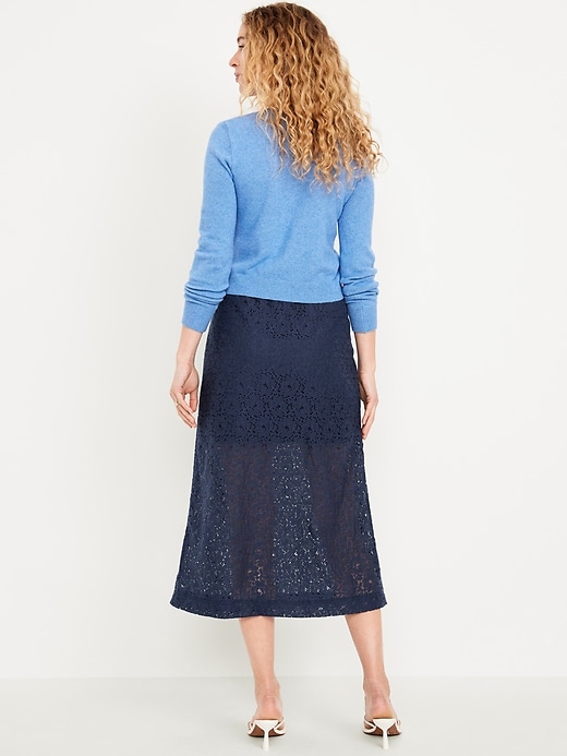 Image number 3 showing, High-Waisted Lace Midi Skirt
