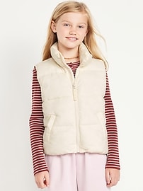 Image number 1 showing, Water-Resistant Quilted Puffer Vest for Girls