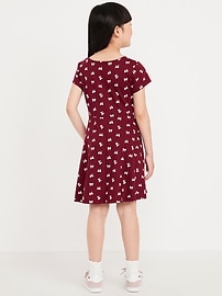 Image number 2 showing, Printed Short-Sleeve Fit and Flare Dress for Girls