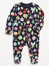 Image number 1 showing, 2-Way-Zip Sleep & Play Microfleece Footed One-Piece for Baby
