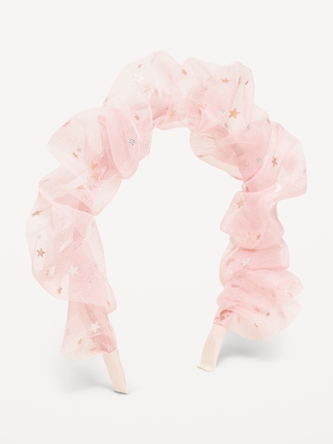 Outtek™ Sparkly Tulle Headband for Toddler Girls - Pink Bell