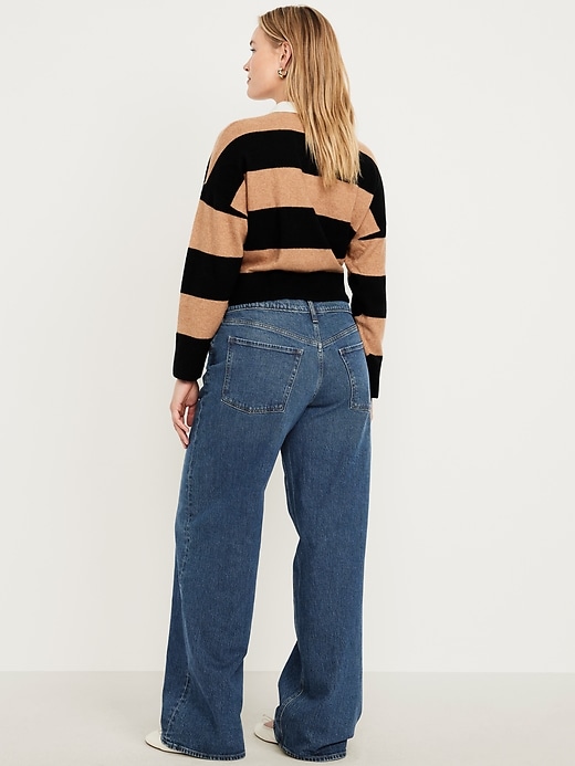 L'image numéro 6 présente Jean coupe détendue à jambe large à taille basse moyenne
