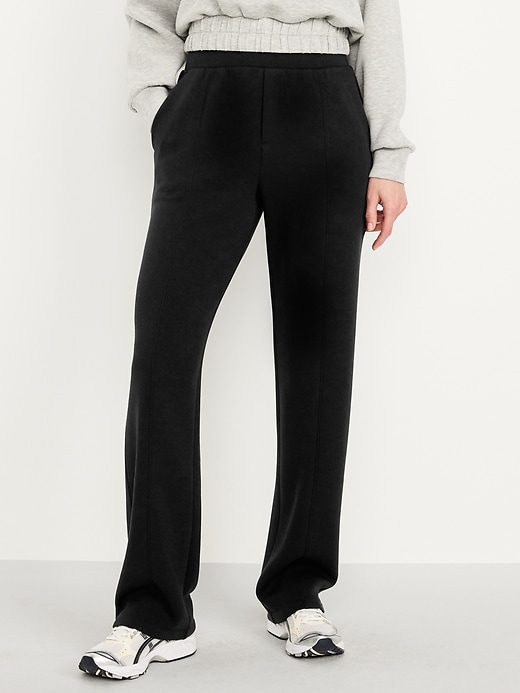 Image number 1 showing, High-Waisted Bounce Fleece Trouser Sweatpants