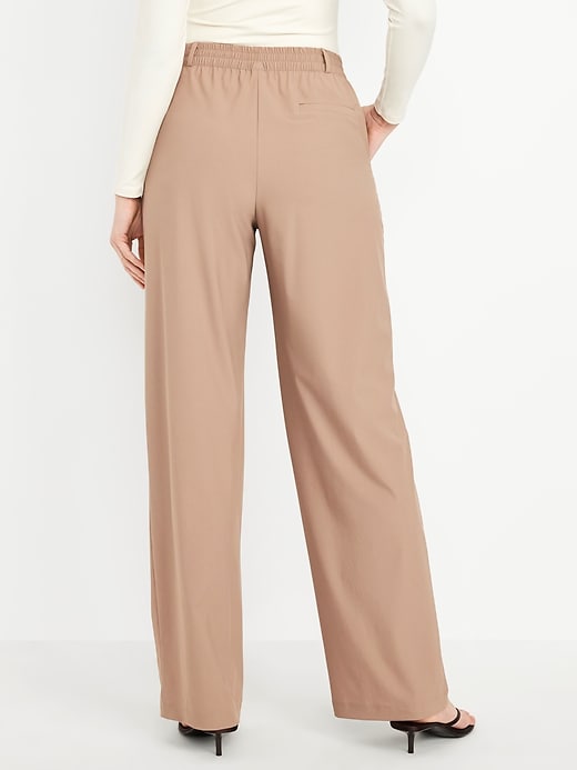 L'image numéro 8 présente Pantalon tailleur Tech élégant jambe large à taille haute