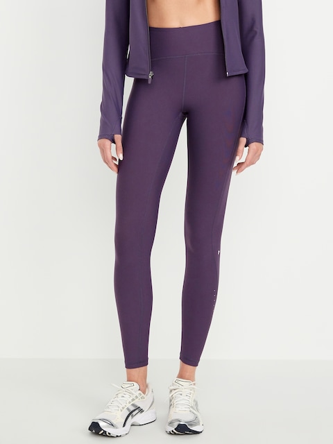 High-Waisted PowerSoft Train 7/8 Run Leggings - Purple Maxine