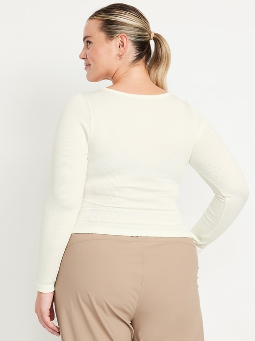 Image number 8 showing, Exhale Seamless Cropped Henley Top