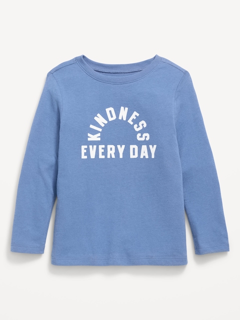 T-shirt à manches longues à imprimé unisexe pour tout-petit - Bleu Cowboy