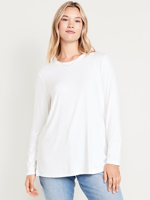 Image number 3 showing, Luxe Long-Sleeve Crew-Neck Tunic