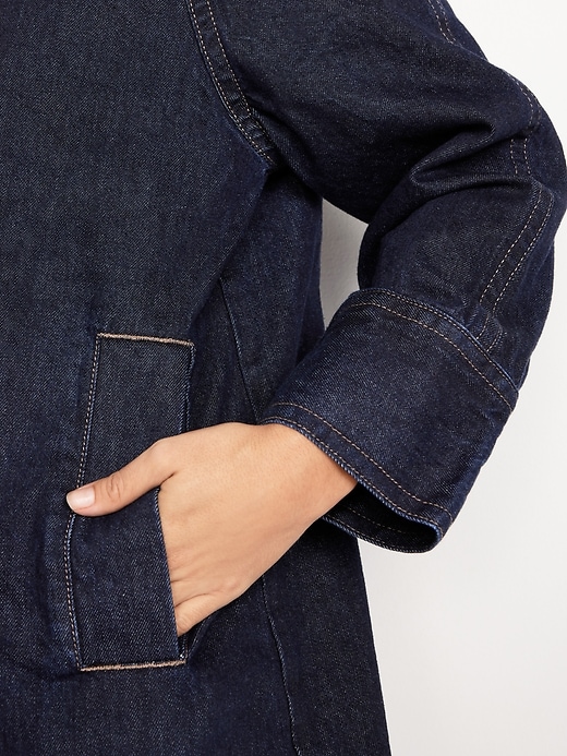 Image number 4 showing, Long Denim Barn Coat