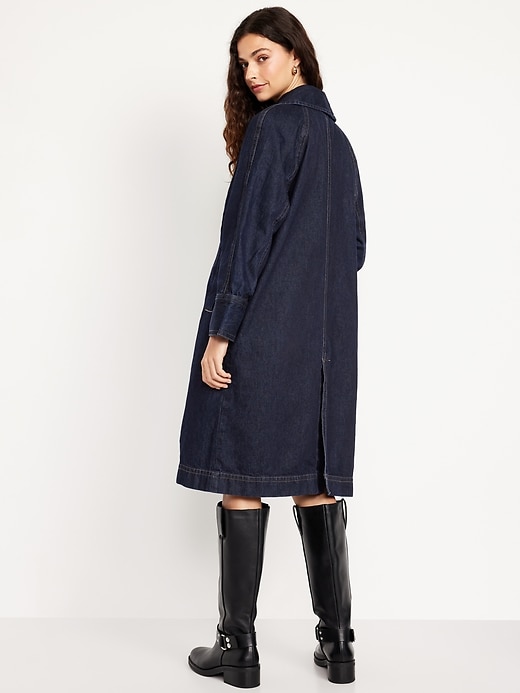 Image number 2 showing, Long Denim Barn Coat