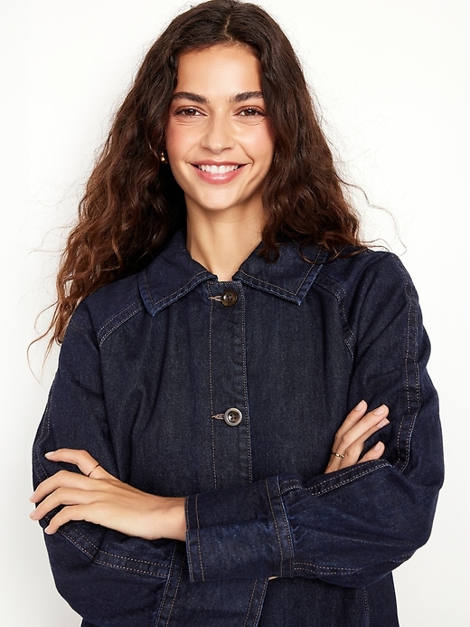 L'image numéro 5 présente Manteau de travail long en denim