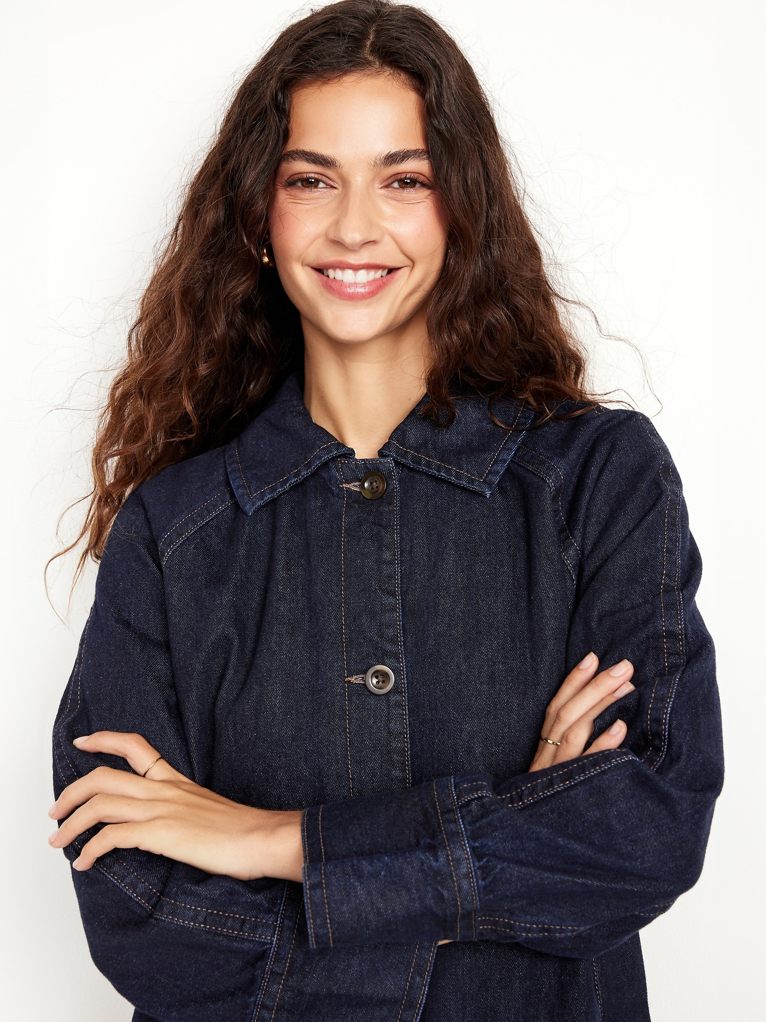 Long Denim Barn Coat