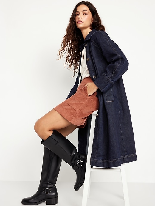Image number 3 showing, Long Denim Barn Coat