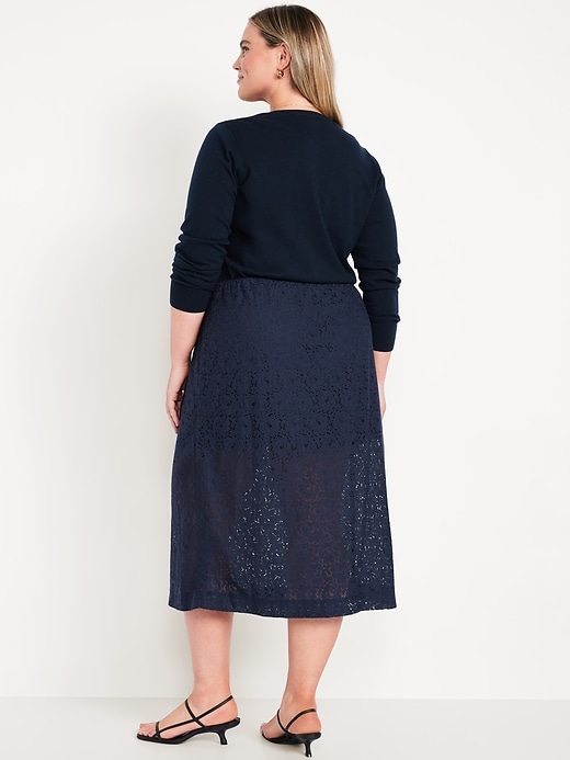 Image number 7 showing, High-Waisted Lace Midi Skirt